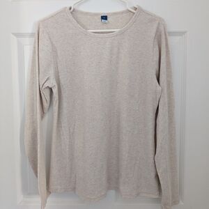 Old Navy Ribbed Cream Long Sleeve Top